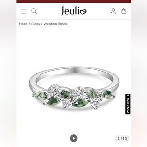 Jeulia Moss Agate Cluster Ring